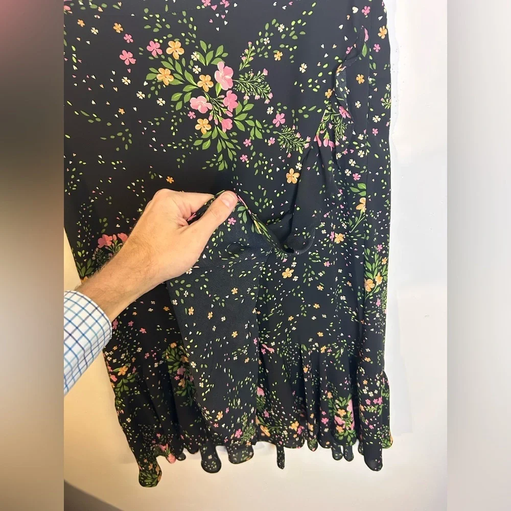 Investments‎ Floral Midi Skirt Size M Fairy Asymmetrical Chic Romantic Coquette